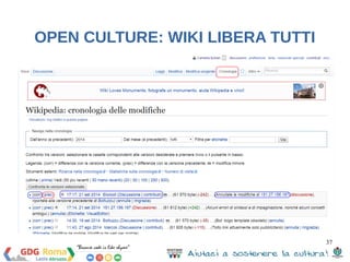 37 
OPEN CULTURE: WIKI LIBERA TUTTI 
 
