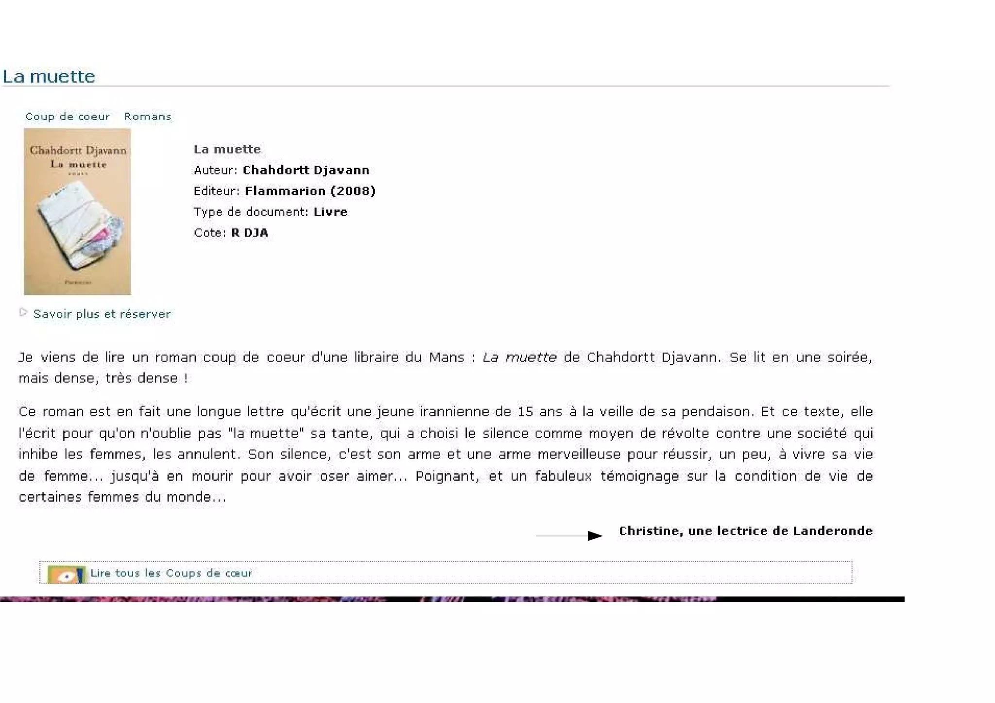 Les bibliotheques : de la societe de l'information a la société de la connaissance