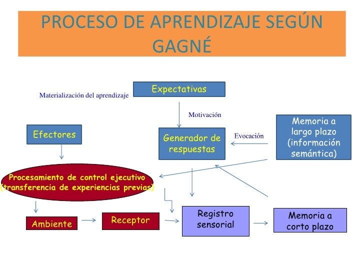 Resultado de imagen para proceso de aprendizaje segun gagne