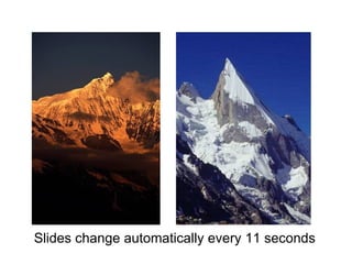 Slides change automatically every 11 seconds 