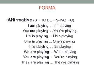 Presentcontinuousaffirmative | PPTX