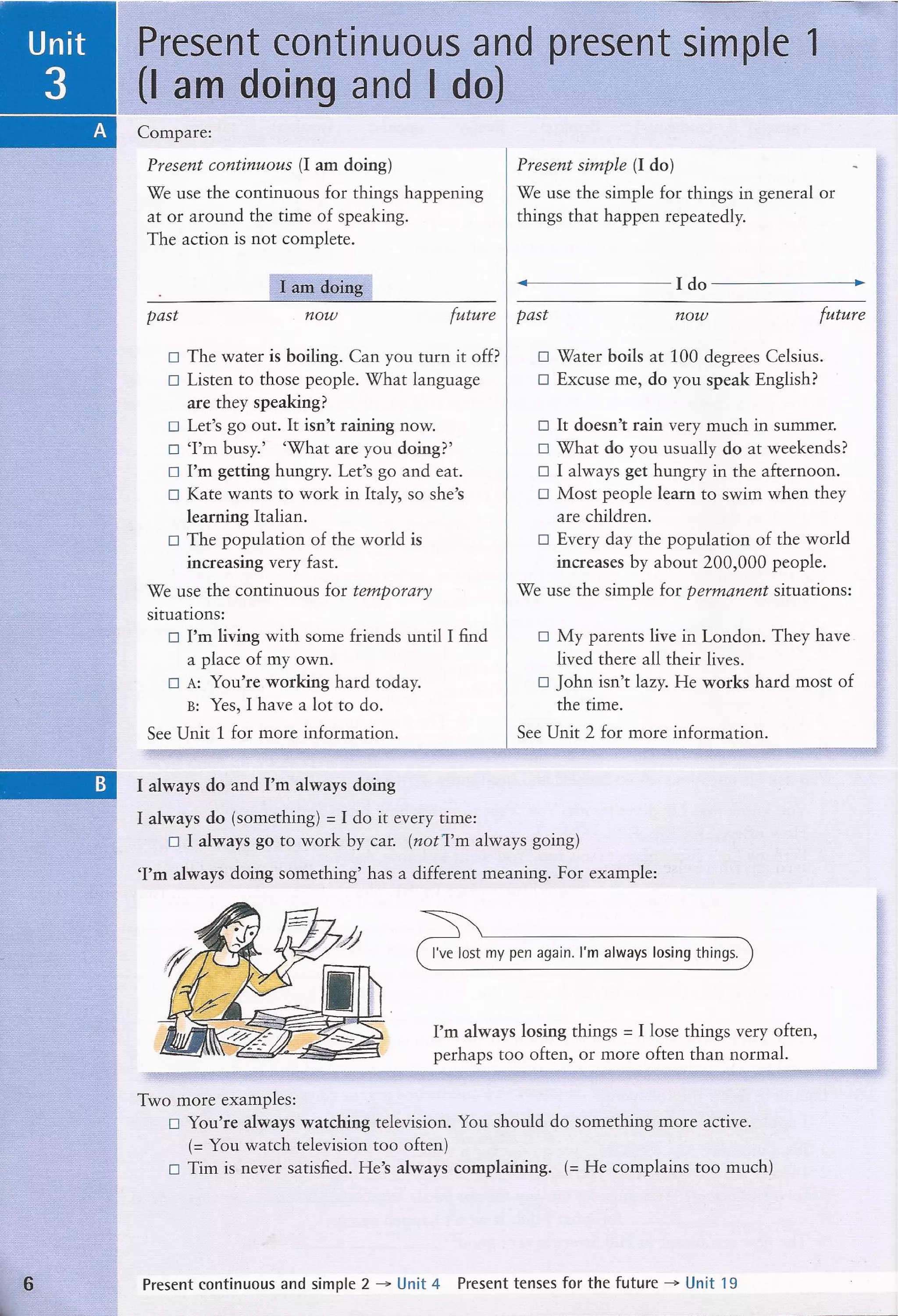 Present continous and simple 1 and 2 | PDF