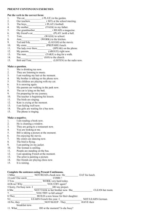 PRESENT CONTINUOUS EXERCISES DLA UCZNIA.pdf