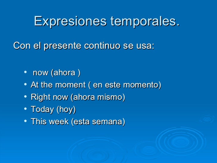 Present Continuous Simple