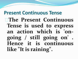 Present continuous tense | PPT