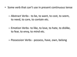 Present continuous tense | PPTX
