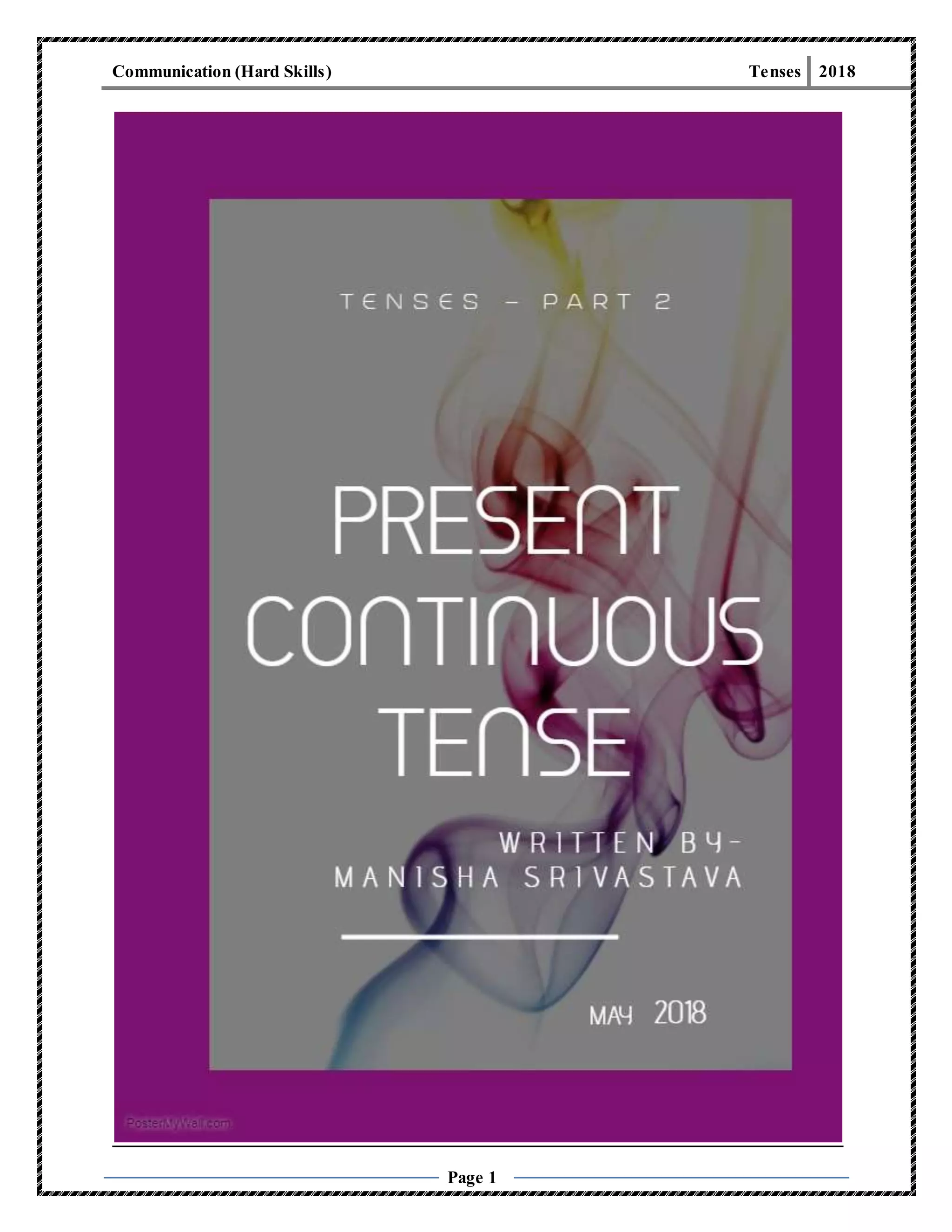 Present Continuous Tense Pdf