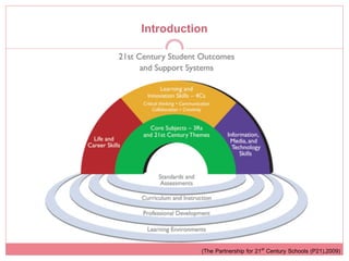 Introduction!




           (The Partnership for 21st Century Schools (P21),2009)!
 