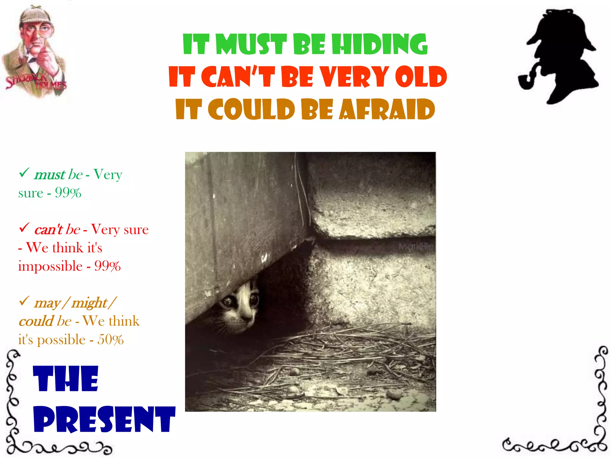 may / might / could be - We think it's possible - 50%The Present