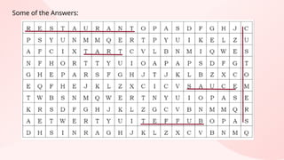 Some of the Answers:
 