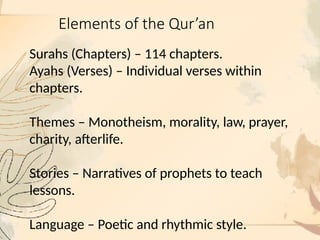 Quran Structure Understanding the Qur’an: Structure, Significance, and Moral Guidance ...