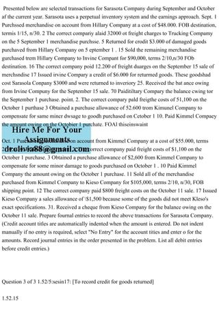 Presented below are selected transactions for Sarasota Company during.pdf