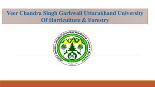 Veer Chandra Singh Garhwali Uttarakhand University
Of Horticulture & Forestry
 