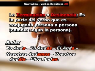 Presente indicativo - Verbos regulares terminados en AR | PPSX