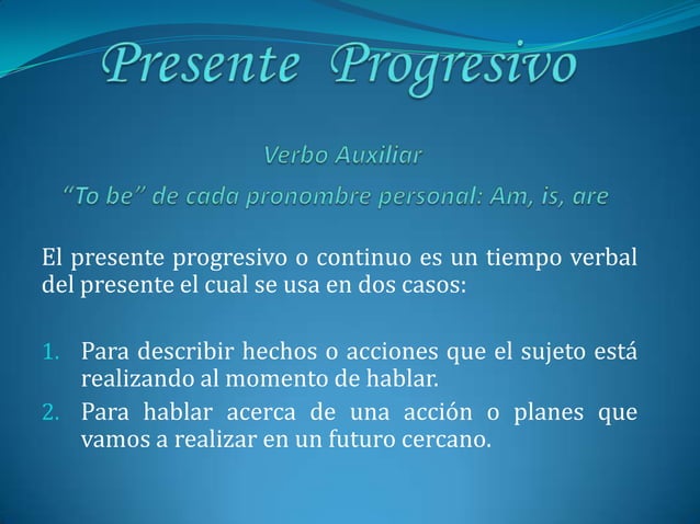 Presente progresivo | PPTX