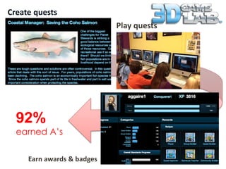 Create quests
Play quests
Earn awards & badges
92%
earned A’s!
 