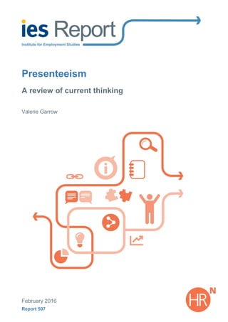 Presenteeism
A review of current thinking
Valerie Garrow
February 2016
Report 507
 