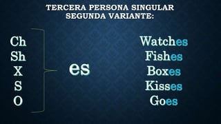 TERCERA PERSONA SINGULAR
SEGUNDA VARIANTE:
 