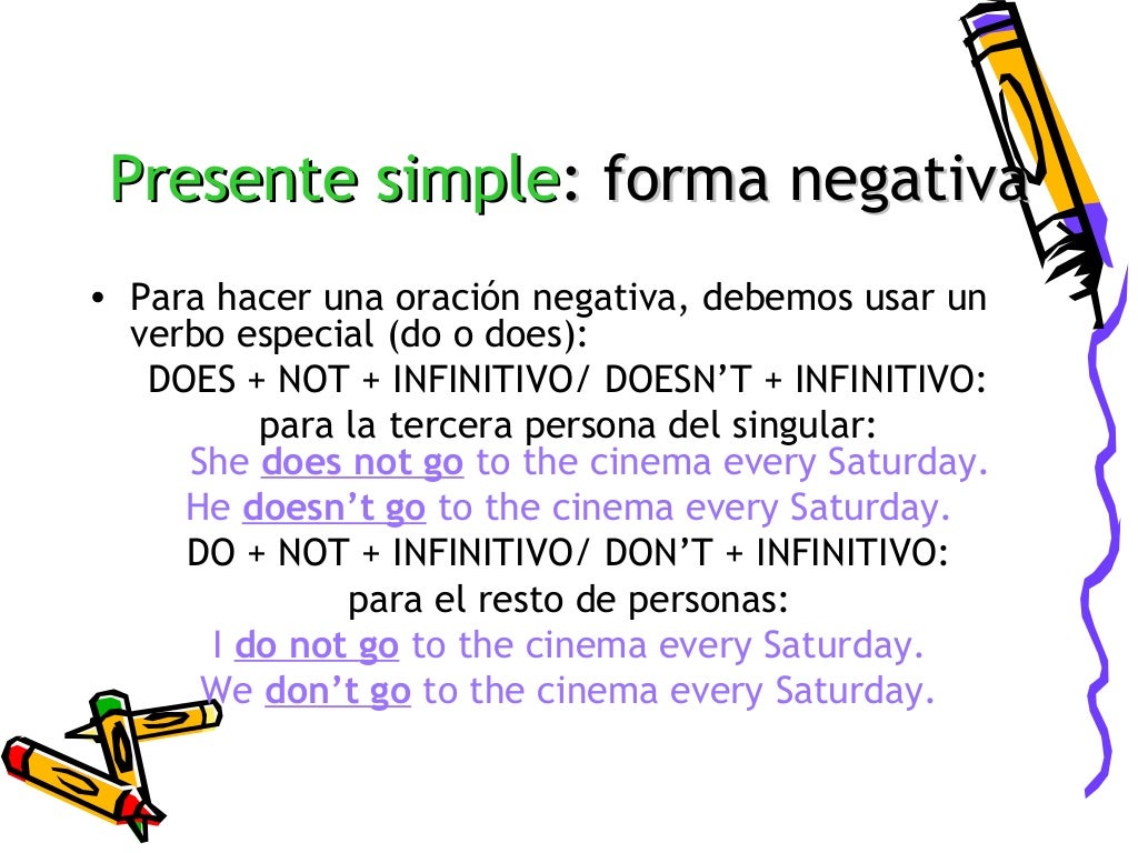 Ejemplos De Presente Simple