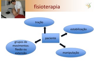 fisioterapia

              tração

                                       estabilização

                       paciente
 grupos de
movimentos:
 flexão ou
 extensão                         manipulação
 