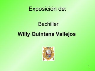 Exposición de: Bachiller Willy Quintana Vallejos   