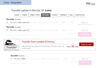 Cross Integration
Transfer option in the List of trains
Тransfer from London St Panras
We will meet you upon arrival and you will enjoy your trip
to the hotel
from 35 EUR
Transfer
Add to cart
 
