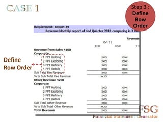 Step 3 :
            Define
             Row
             Order




Define
Row Order
 