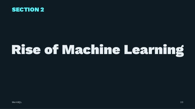 memsql machine learning