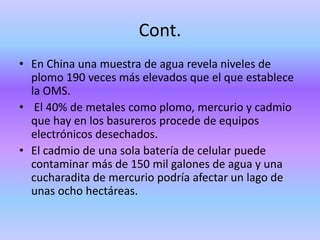ProblemaDisposición inadecuada de equipos electrónicos en especial de computadoras.