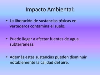 La basura tecnológica conocida también como  e-waste  incluye todos los ordenadores ,teléfonos móviles y aparatos eléctricos y electrónicos . Estos objetos poseen metales preciosos que son altamente tóxicos y cancerígenos. Que es e-waste?Equipo electrónico que esta obsoleto,dañado o roto que ya termino su vida útil.