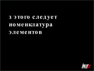Из этого следует номенклатура элементов  