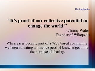 A brief history: THE ORIGINS OF WEB 2.0 In 2004, a defining article by Tom O'Reilly created a buzz. O'Reilly Media launched a summit to explore the Web and all things on the horizon.