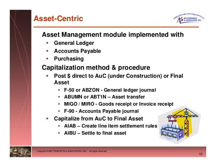 Presenting SAP Fixed Assets Capitalization Best Practices