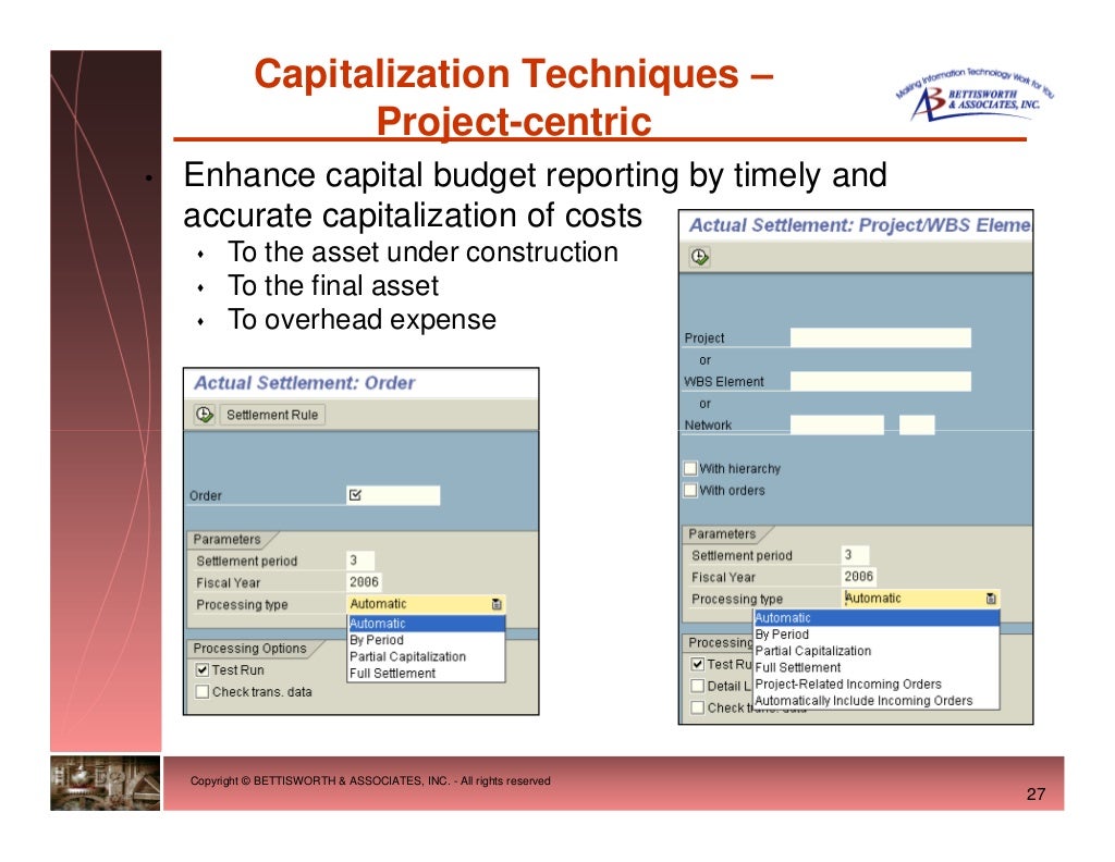 Presenting SAP Fixed Assets Capitalization Best Practices