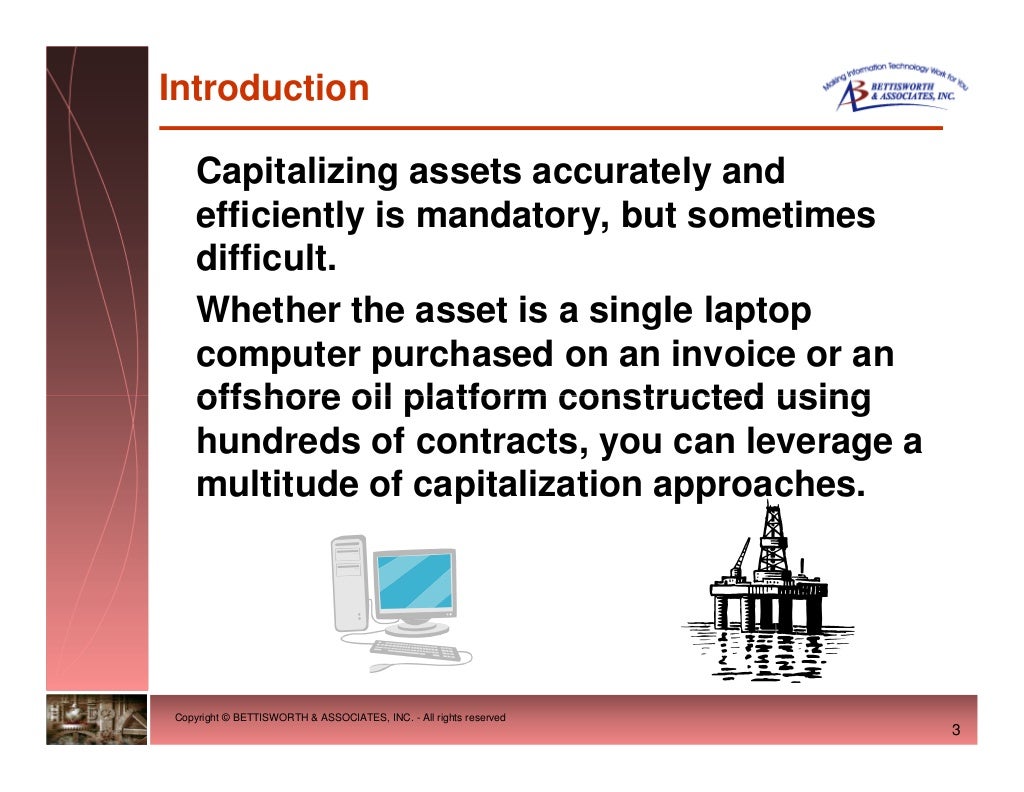 Presenting SAP Fixed Assets Capitalization Best Practices