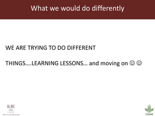 Index Based Livestock Insurance: Presenting a challenge