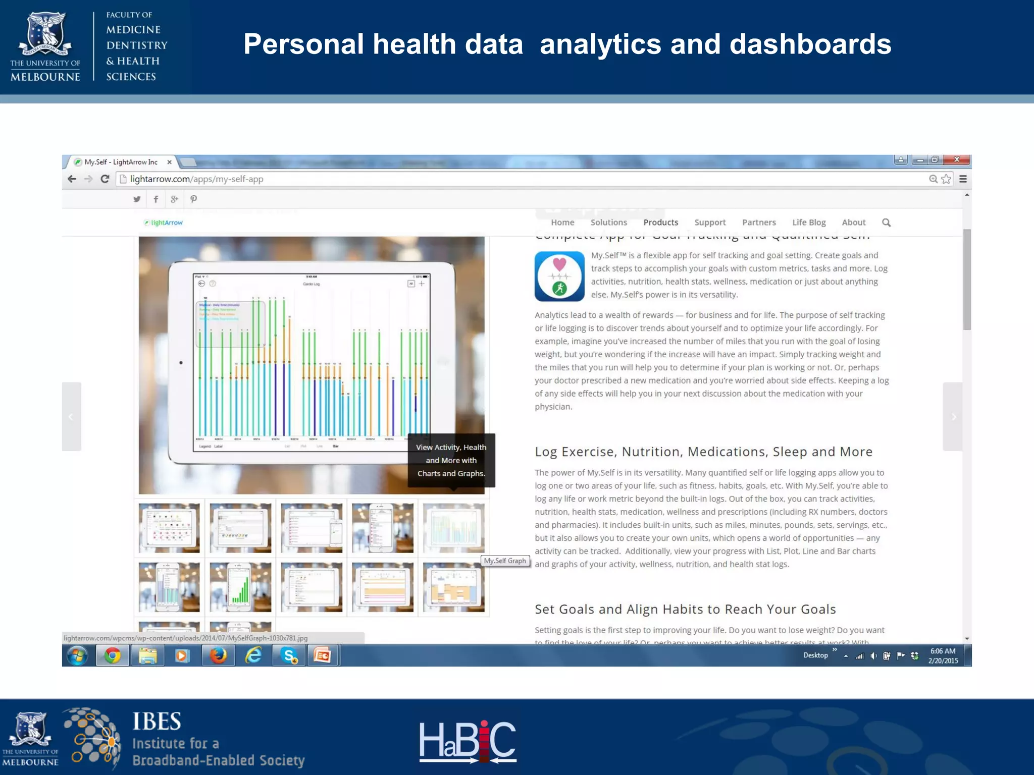 Personal health data analytics and dashboards
 
