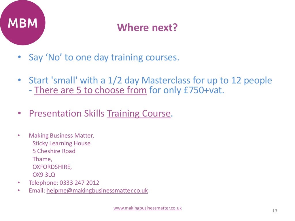 Presentation skills training topics picture