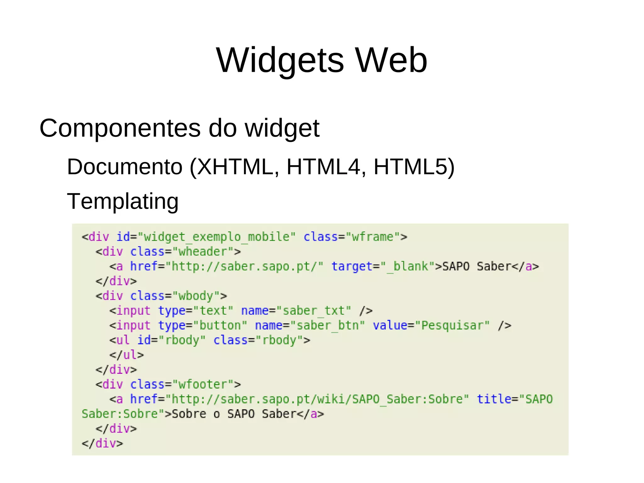 Widgets Web … O que é um Widget Web 