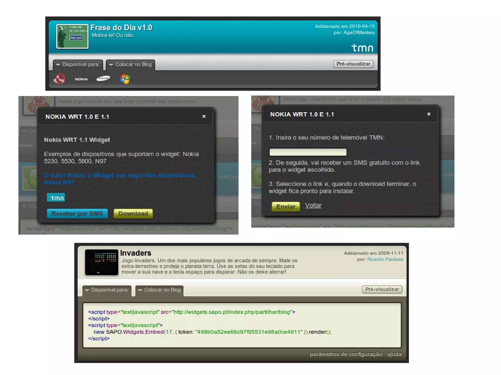 Mecanismo de proxy para operações desligadas. Host Runtime Environment HTTP URI Resources Unicode URI DOM XMLHTTPRequest JSON, XML, HTML CSS Caching / Proxy Widget API UI Controls Metadata API Packaging 