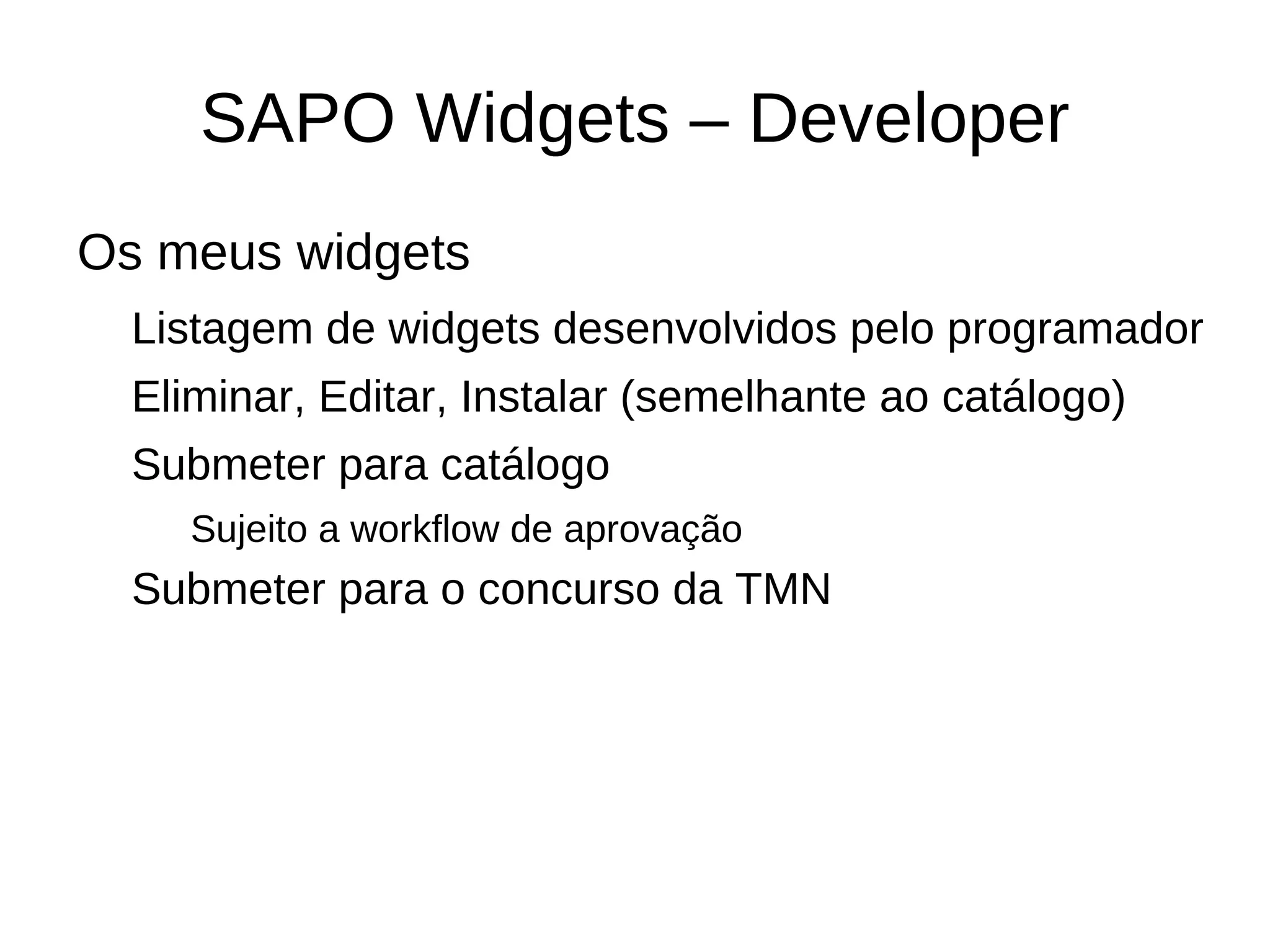 Apresentação do widget 