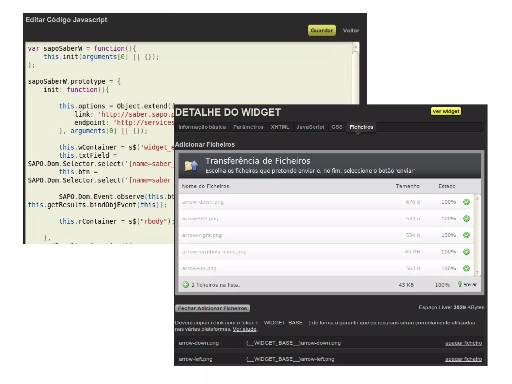 Widget render (HTML DOM API) 