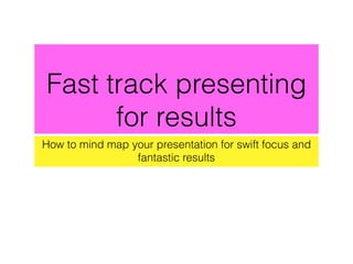 Fast track presenting
for results
How to mind map your presentation for swift focus and
fantastic results
 