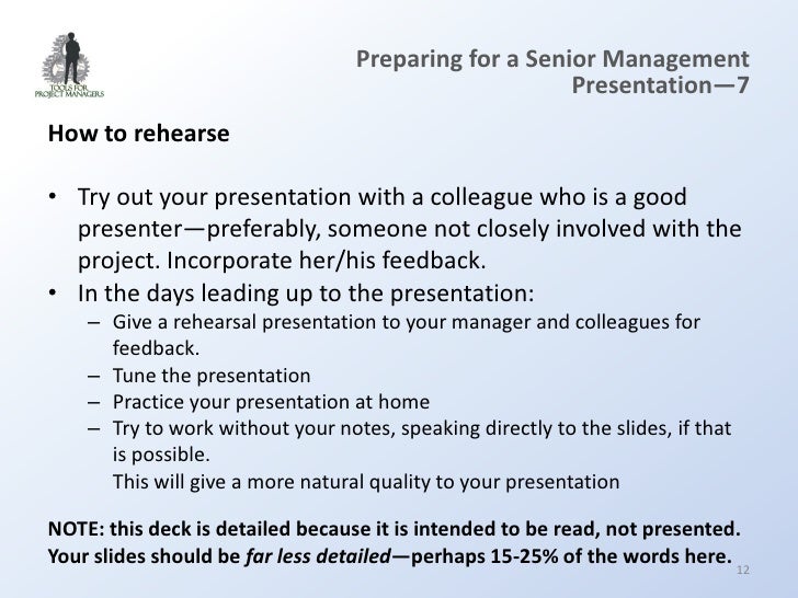 Giving Presentations to Senior Managers