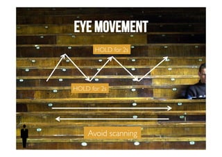 Eye movement 
HOLD for 2s 
HOLD for 2s 
Avoid scanning 
 