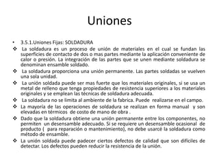 Uniones  3.5.1.Uniones Fijas: SOLDADURA  ,[object Object]