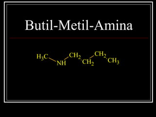 Butil-Metil-Amina
CH3
NH
CH2
CH2
CH2
CH3
 