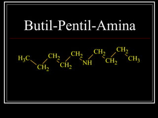 Butil-Pentil-Amina
CH3
CH2
CH2
CH2
CH2
NH
CH2
CH2
CH2
CH3
 