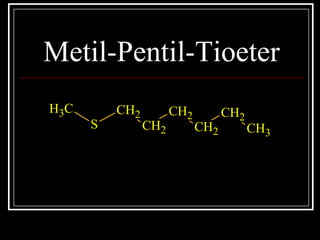 Metil-Pentil-Tioeter
CH3
S
CH2
CH2
CH2
CH2
CH2
CH3
 