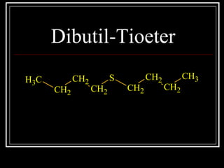 Dibutil-Tioeter
CH3
CH2
CH2
CH2
S
CH2
CH2
CH2
CH3
 